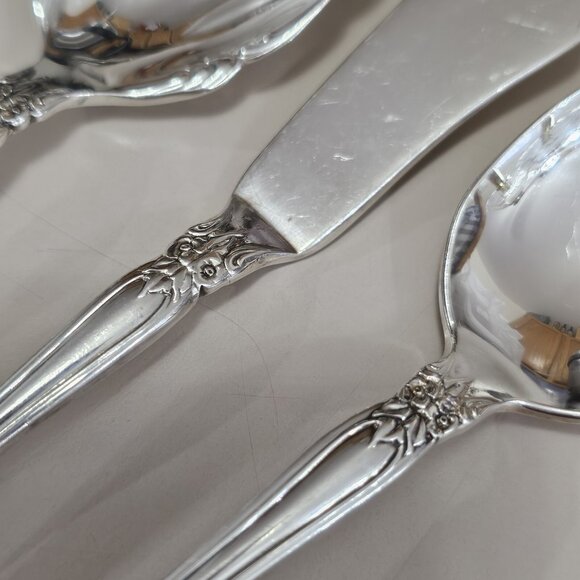 3pc Oneida SILVER ARTISTRY Serving Set teaspoon & sugar spoon butter knife 1965 - Picture 6 of 14